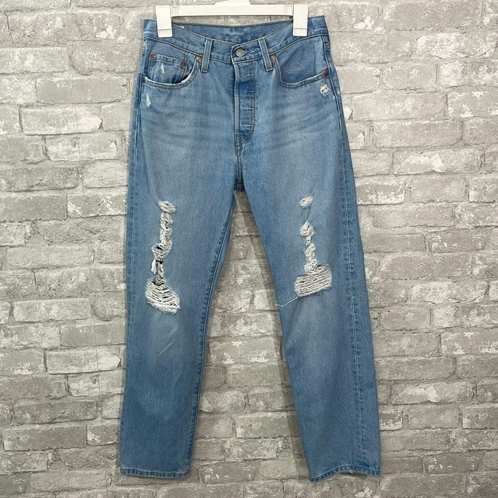 Levi’s 501 Premium Denim High Waisted Straight Crop Jeans